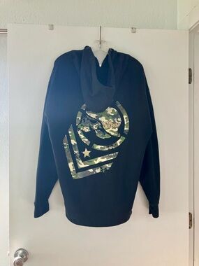 Metal Mulisha Black Zip-Up Hoodie with Camo Logo